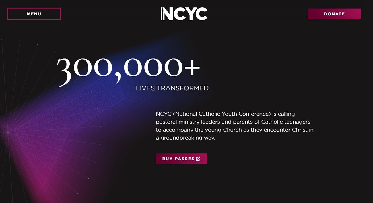 Website redesign of the largest Catholic youth conference in America
