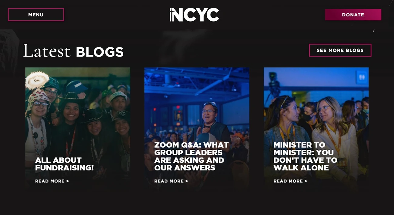 Website redesign of the largest Catholic youth conference in America