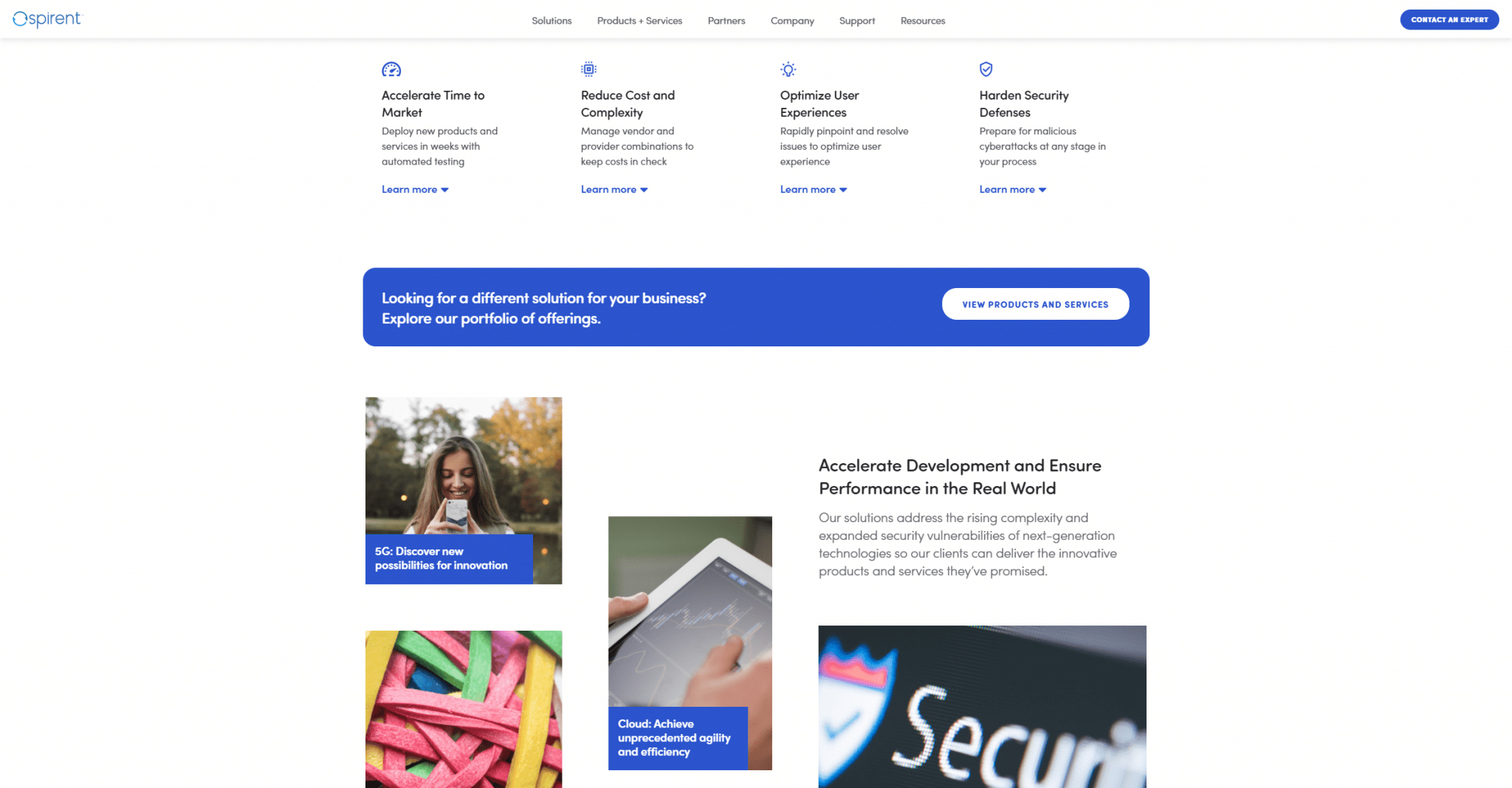 Spirent Communications Website
