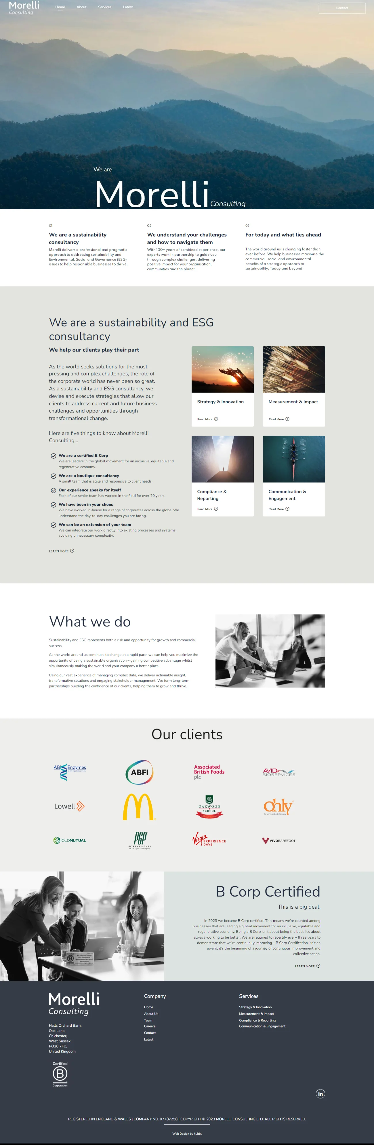 A modern website for a Sustainability Consultancy