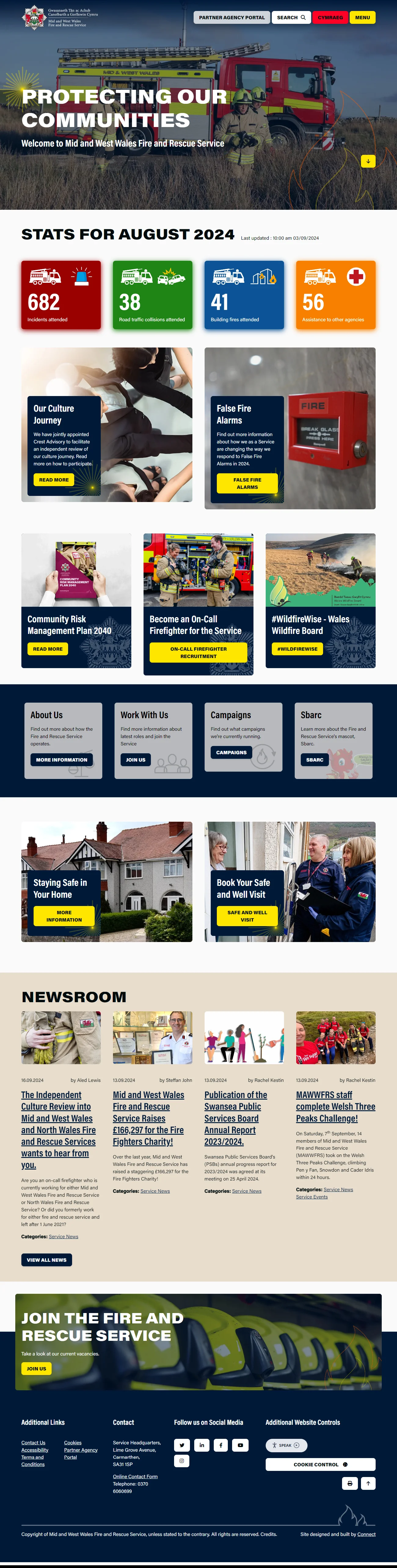 Mid and West Wales Fire and Rescue service website