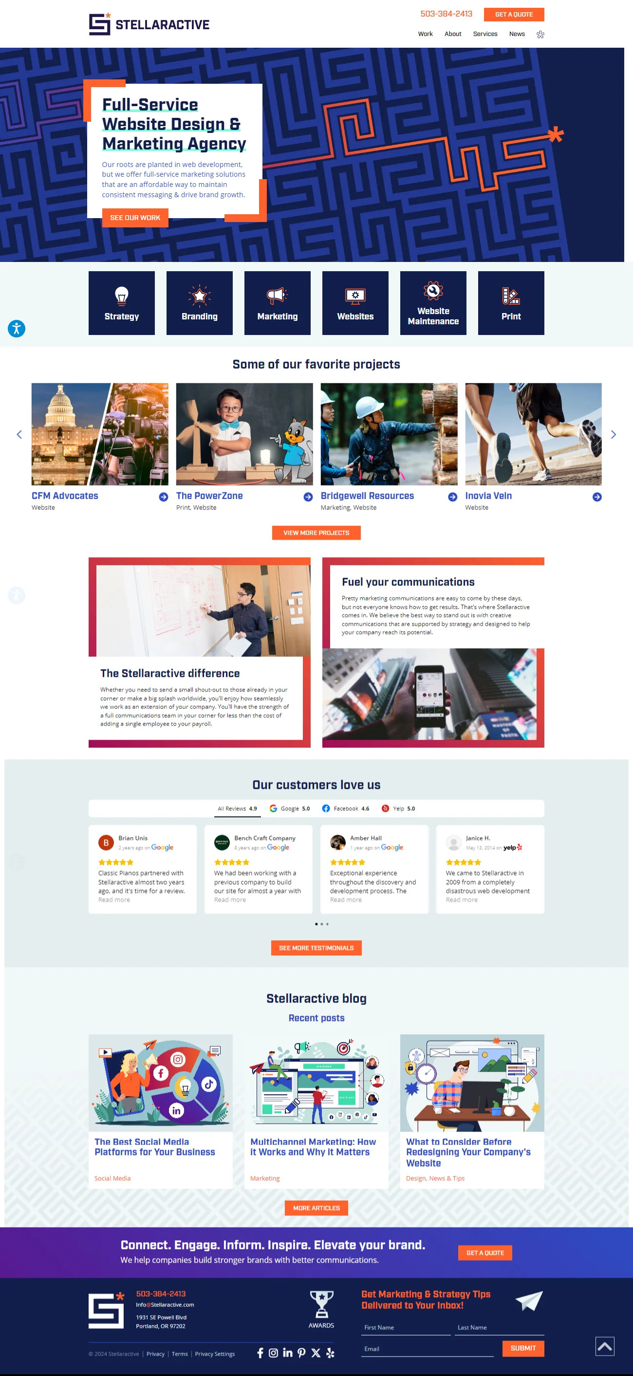 Stellaractive Website Redesign