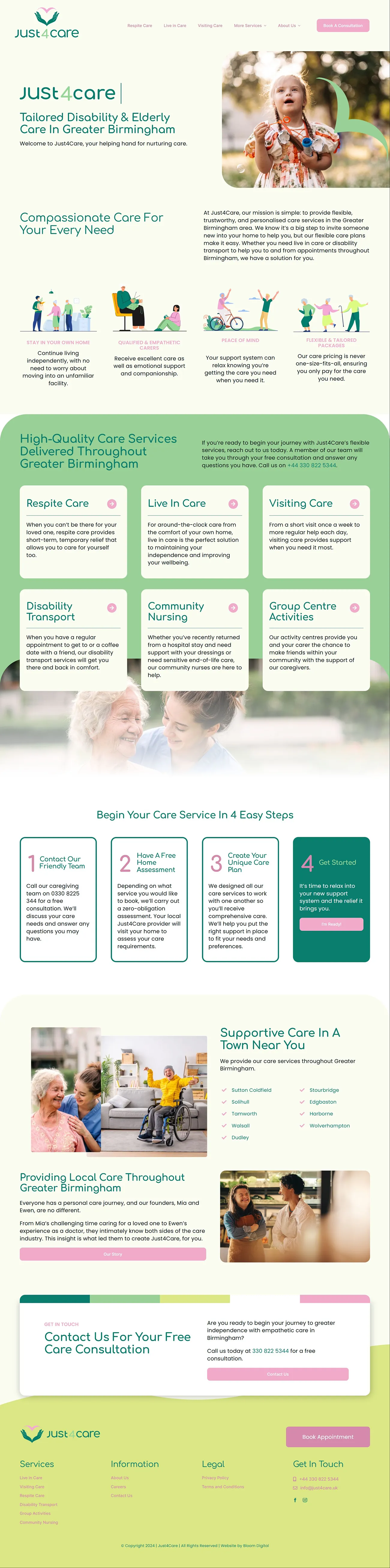 Just4Care - Brand & Website Design
