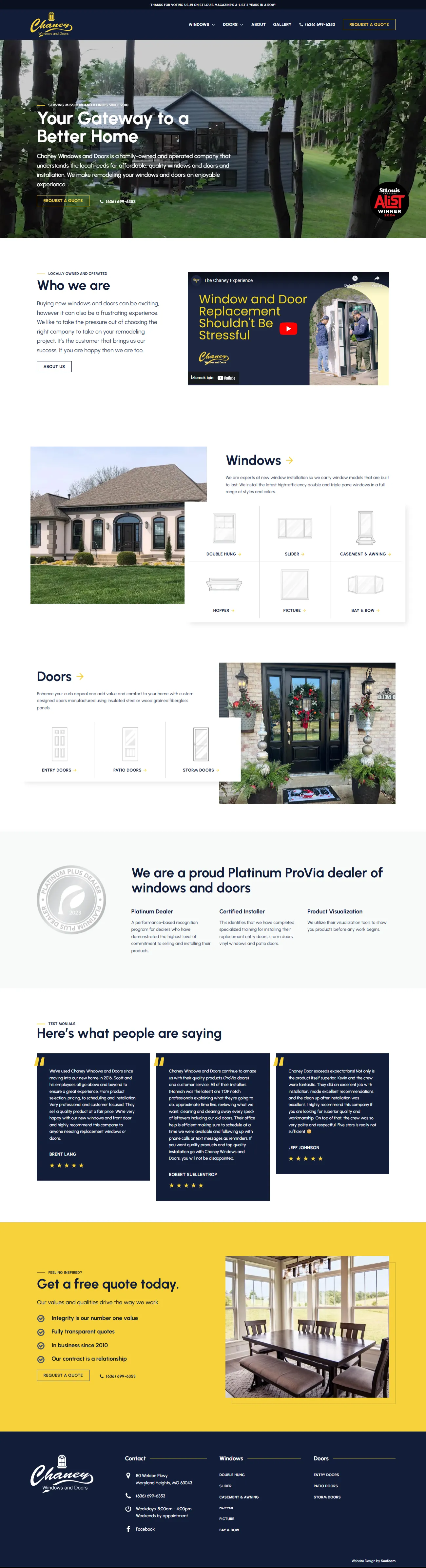 Chaney Windows and Doors Website
