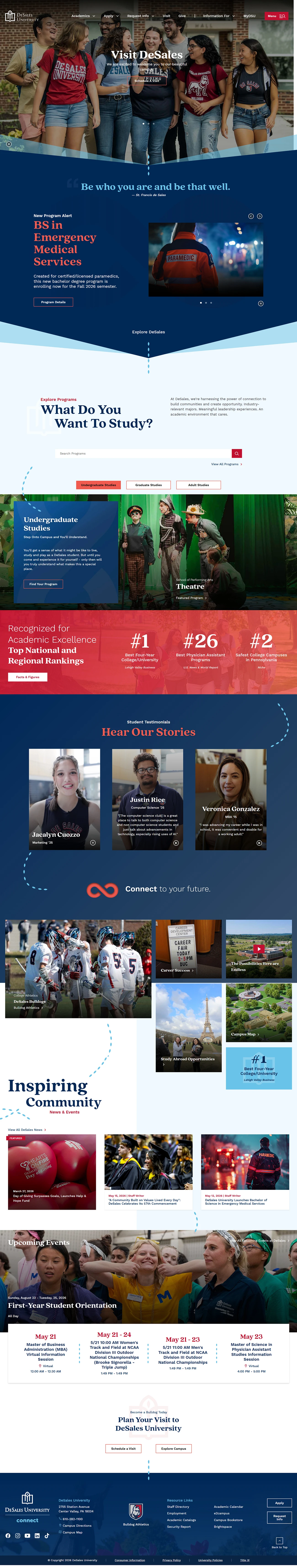 DeSales University Website