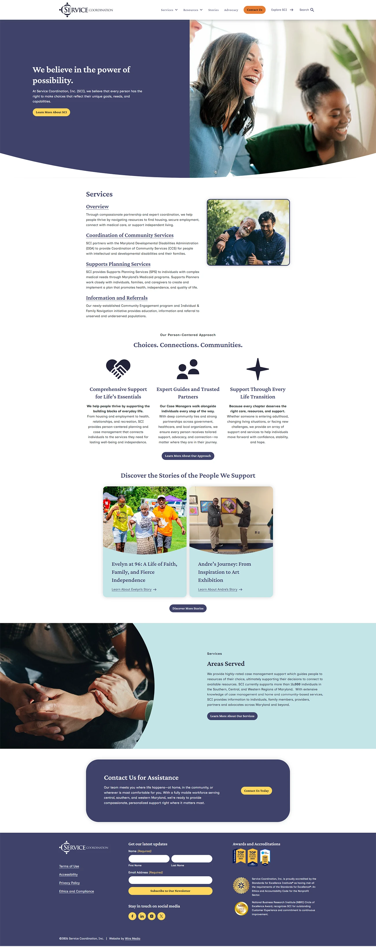 Service Coordination Website by Wire Media, LLC