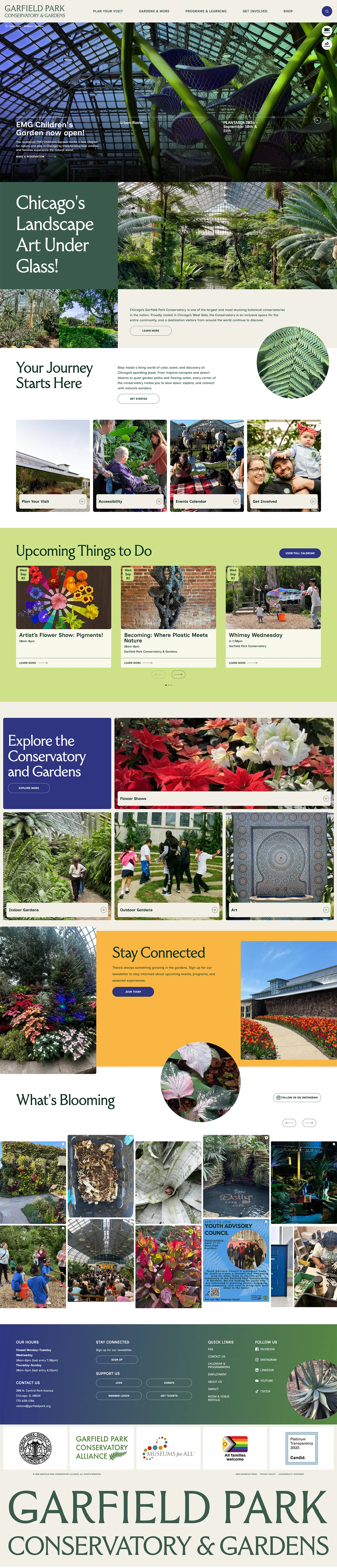 Garfield Park Conservatory & Gardens Website by Speak Creative