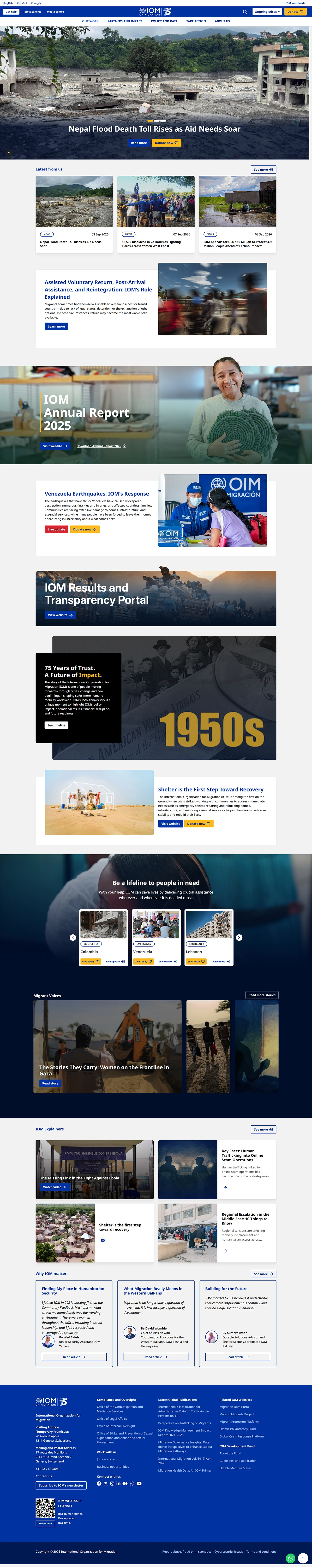IOM Global Website by International Organization for Migration