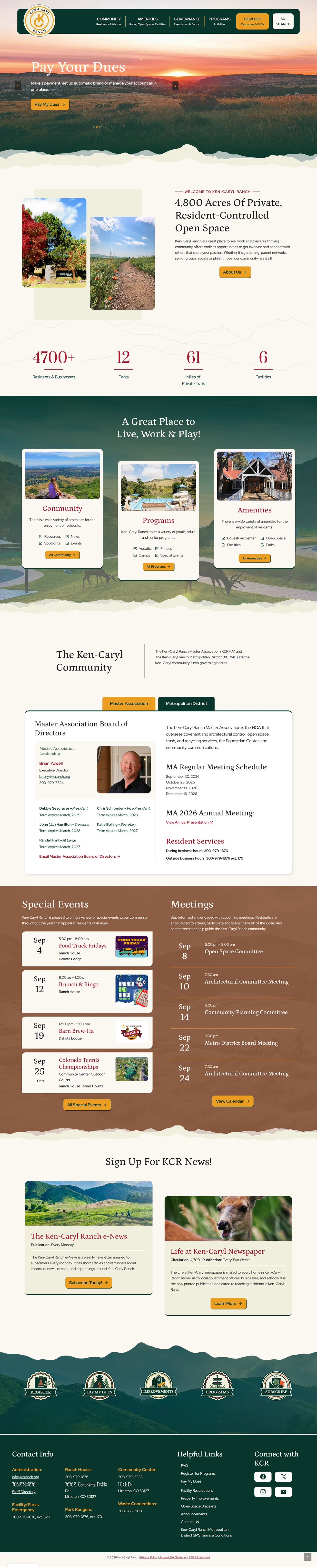 Ken-Caryl Ranch Community Website Redesign by Boomerang Marketing