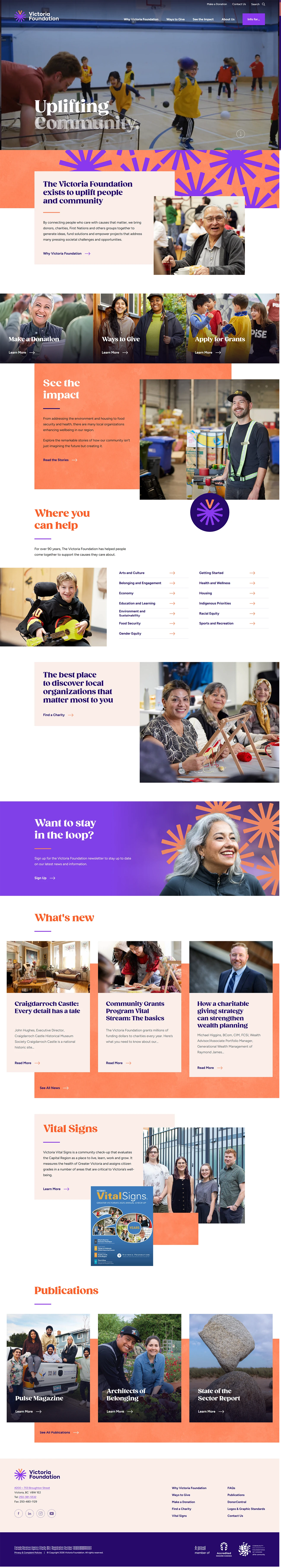 Victoria Foundation Website by Trapeze Communications