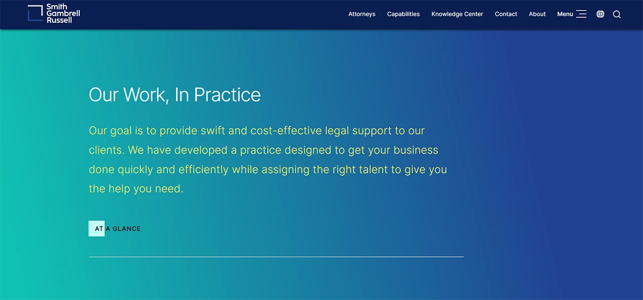 Smith Gambrell Russell Website by Firmseek, screen 2