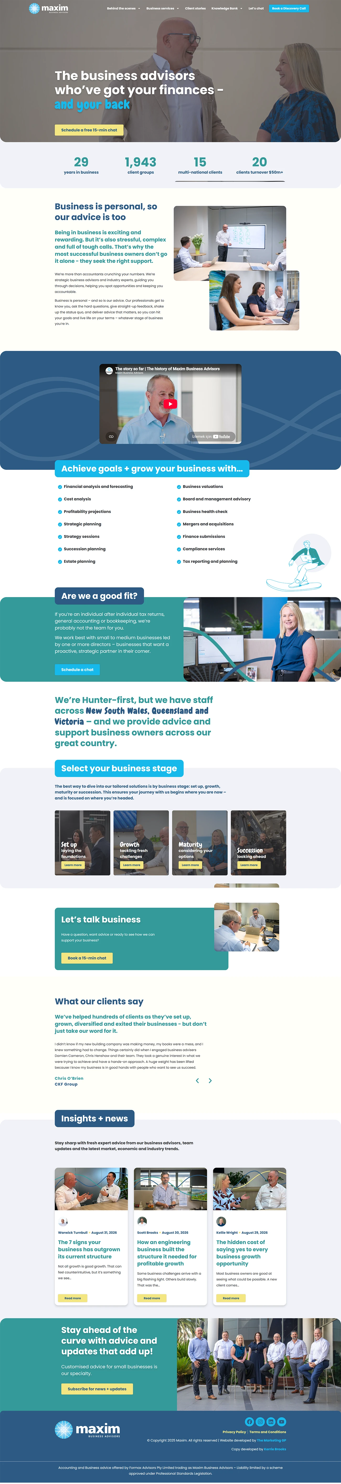 Maxim Business Advisors Website by The Marketing GP