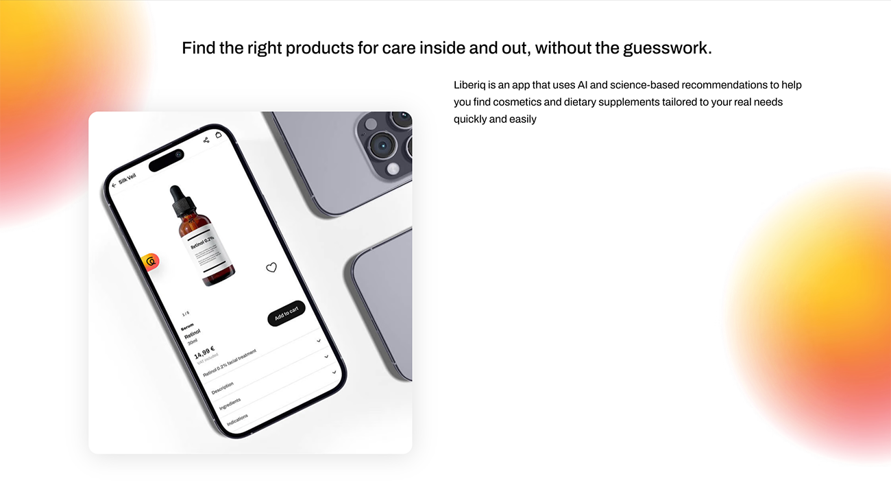 Liberiq: Personalized Beauty and Wellness App by Lloyds Digital, screen 1