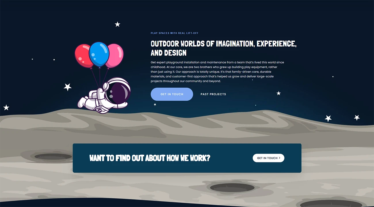 Infinity Playgrounds Website by One2create, screen 1