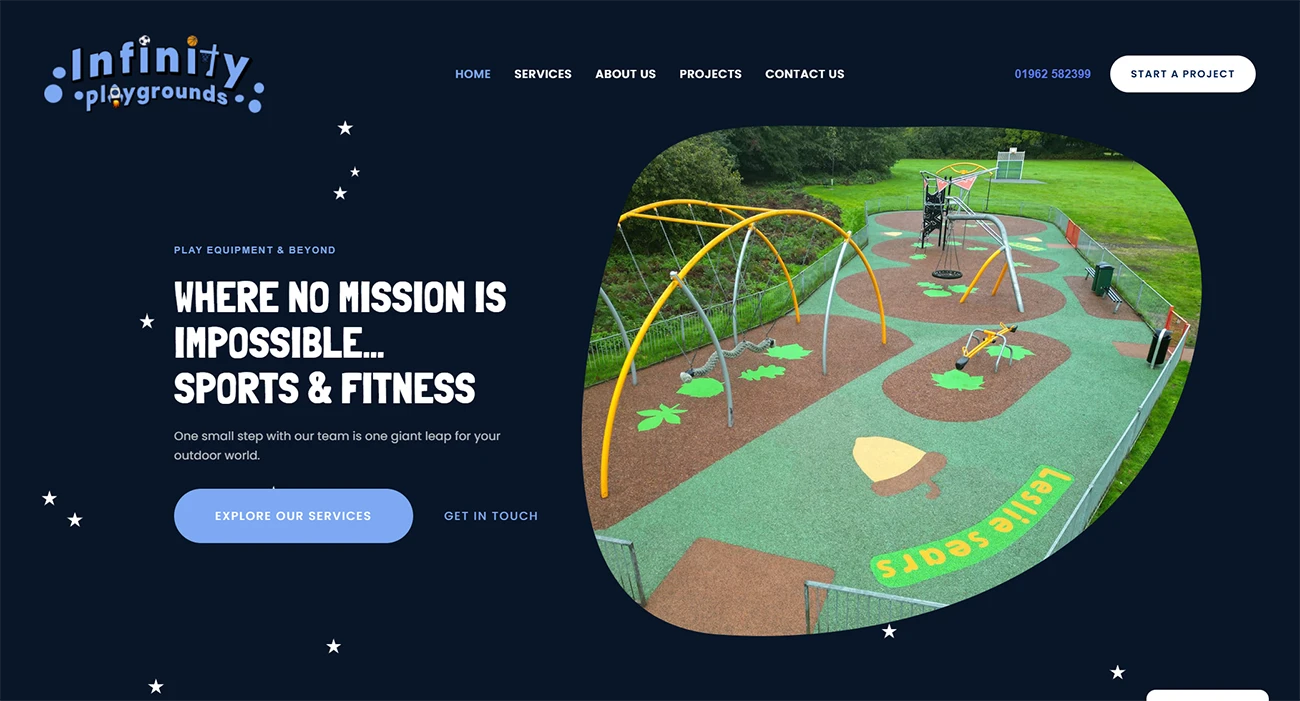 Infinity Playgrounds Website by One2create