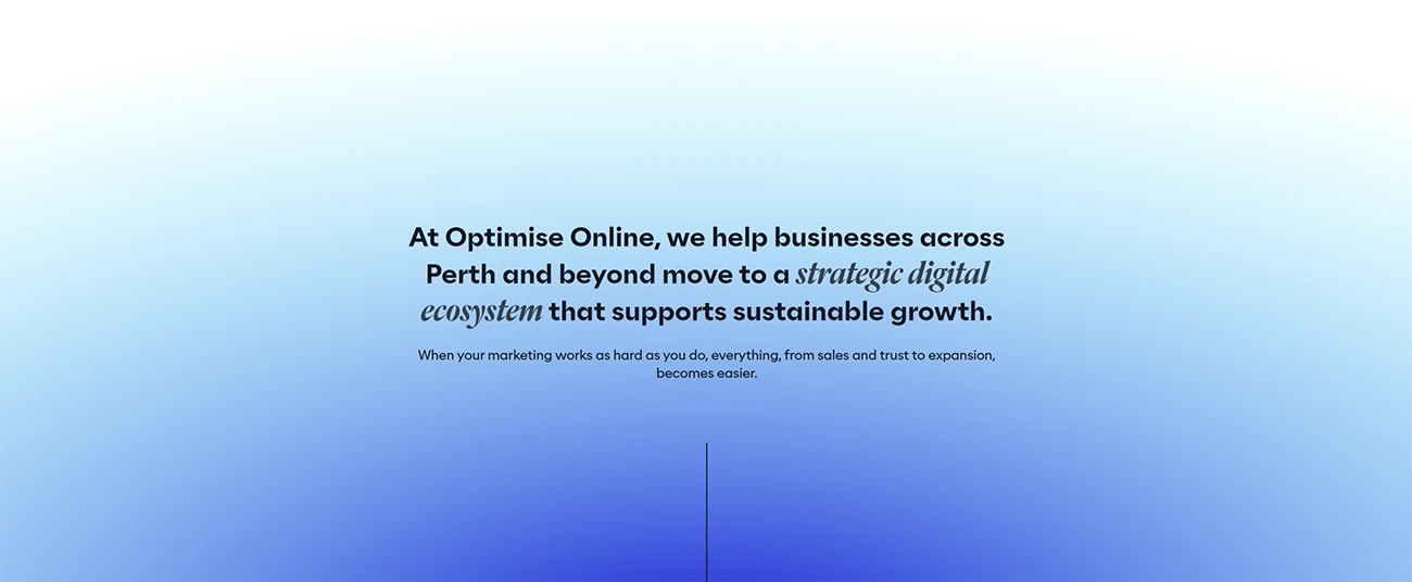 Optimise Online, screen 1