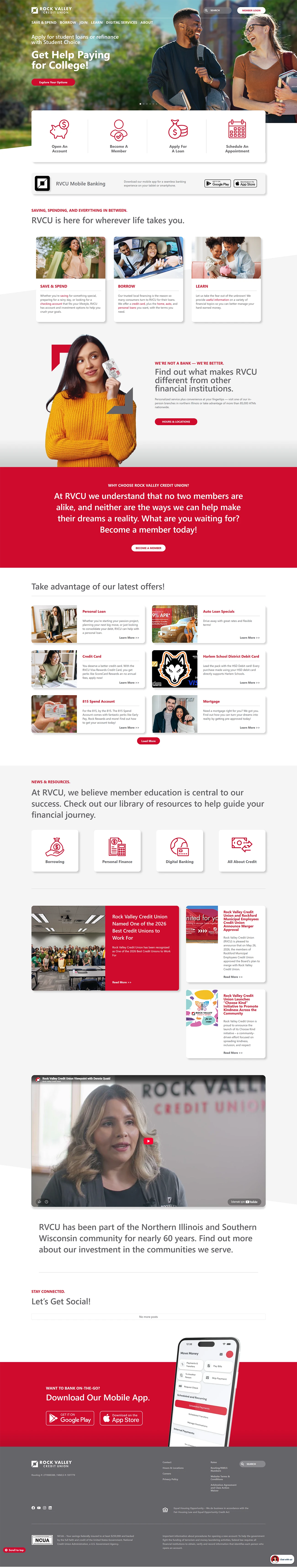 Rock Valley Credit Union Website by Chartwell Agency