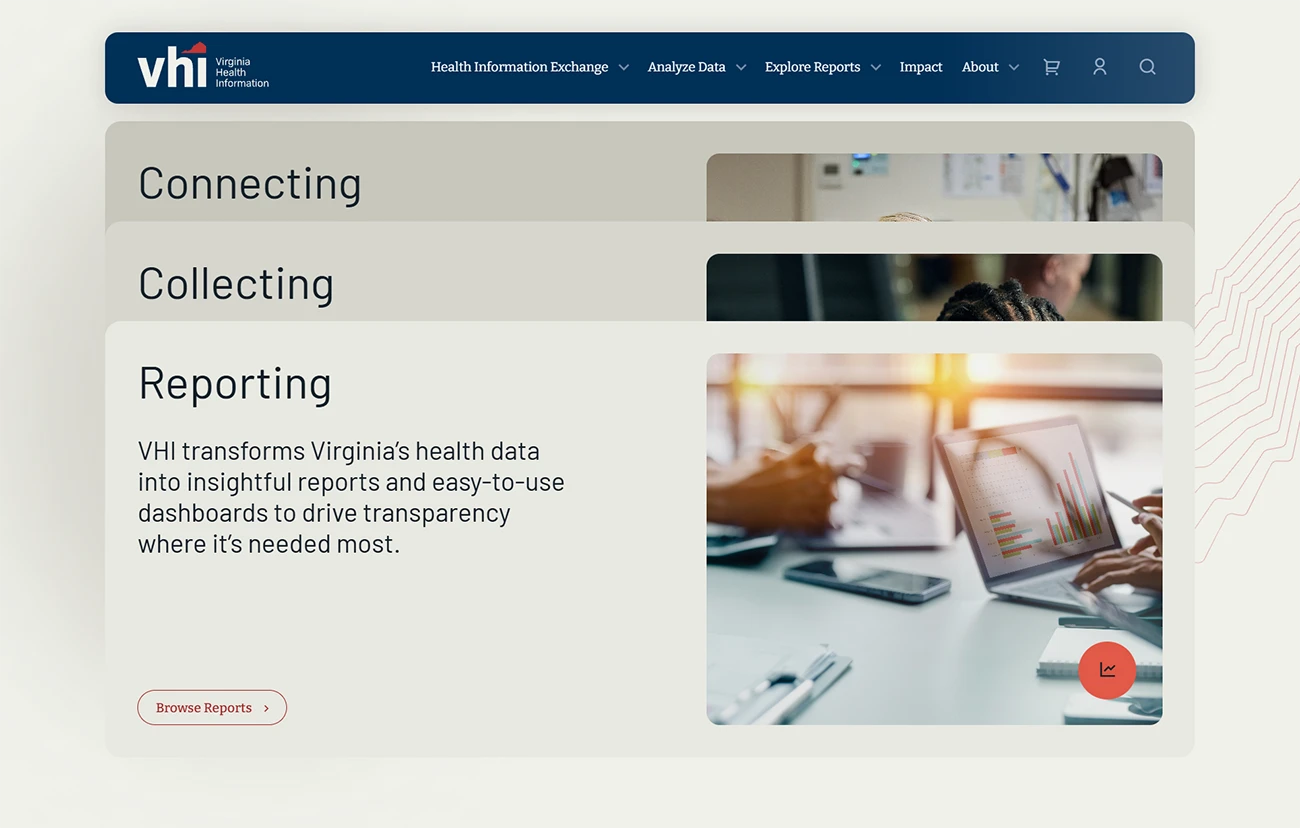 VHI Website by Mindgrub, screen 2