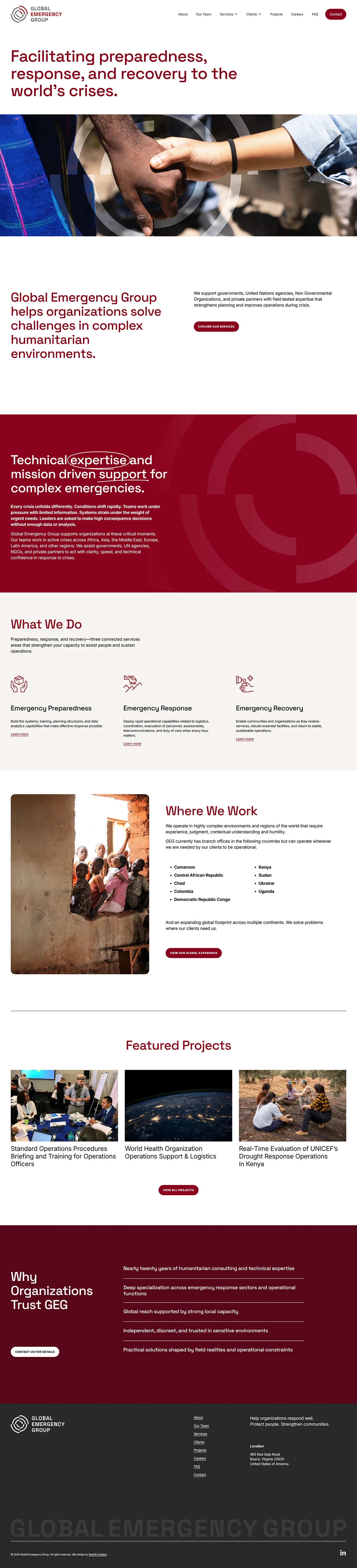 Global Emergency Group Website by Rule29 Creative