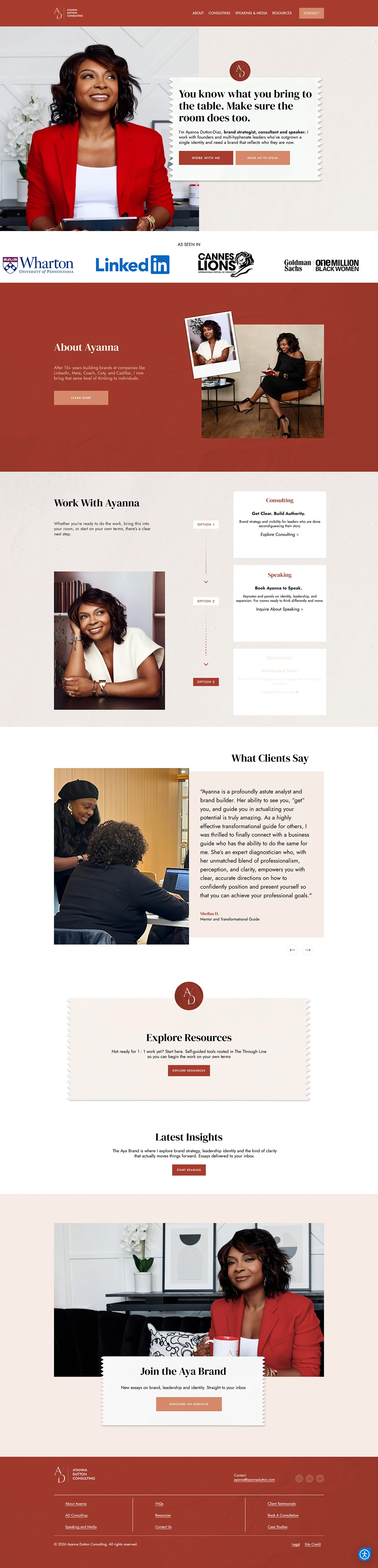 Ayanna Dutton Consulting: Personal Brand Website by Beautifuli Digital
