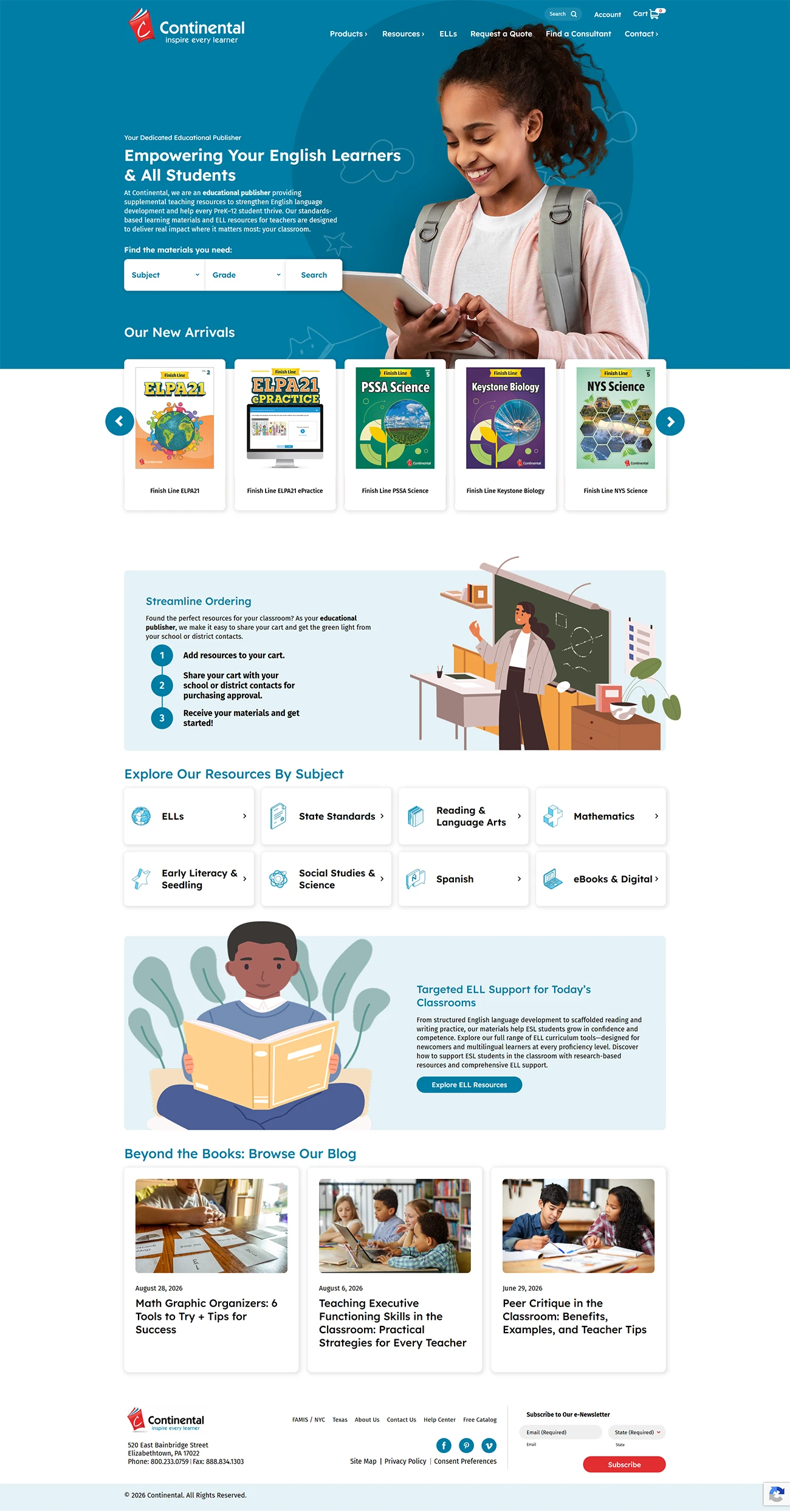 Continental Press Website Design by Tower Marketing