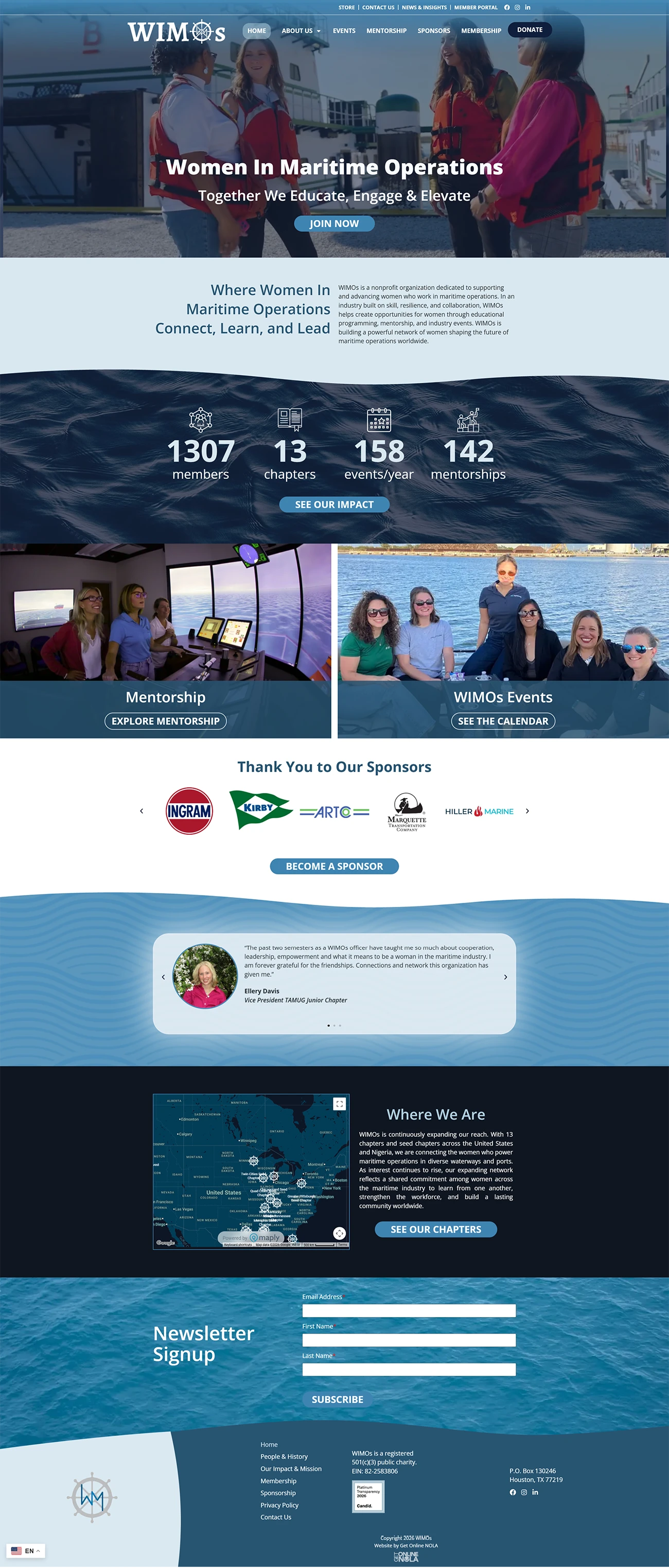 WIMOs Website: Making Waves for Women in Maritime by Get Online NOLA