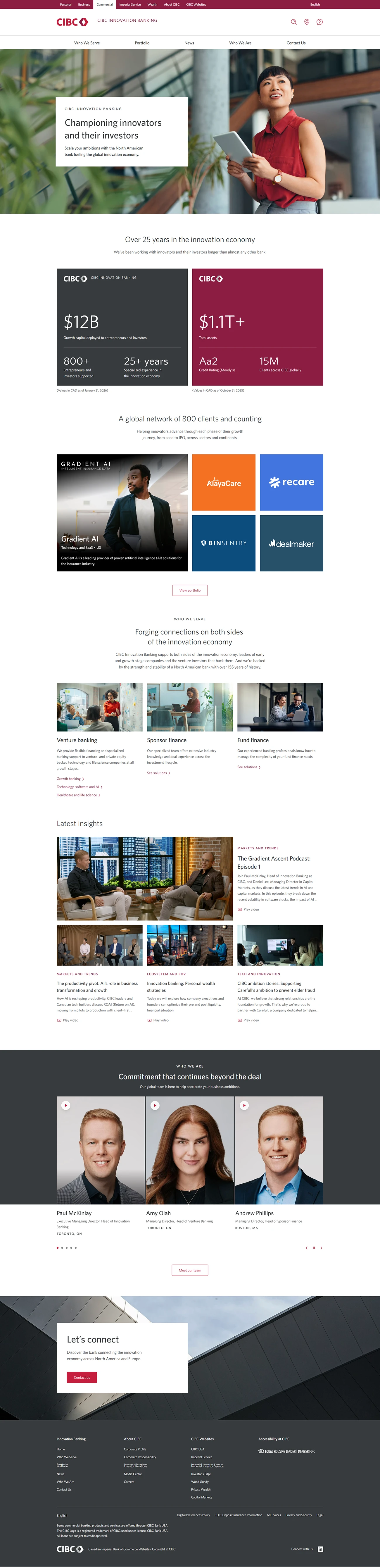 CIBC Innovation Banking Website by Dog and Pony Studios Inc.